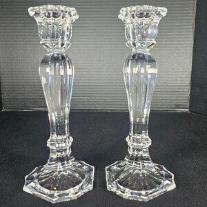 Oscar de la Renta Chippendale Austrian Pair 24% Lead Crystal Candlestick Holder